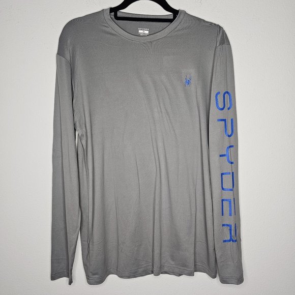 NWT Spyder Men's Gray Long-sleeve Loungewear Shirt Size Medium - Picture 1 of 5